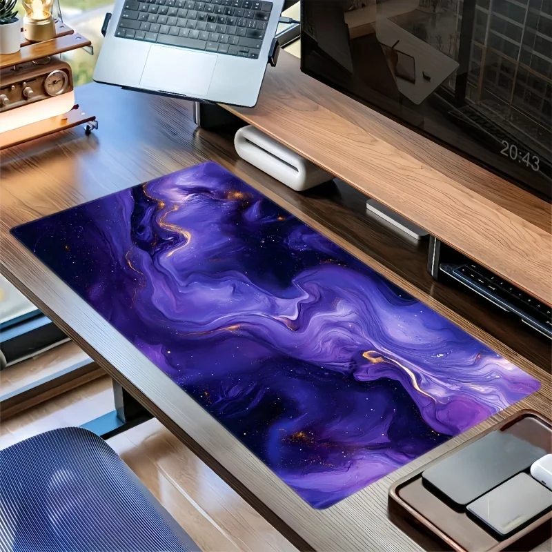 Abstract Purple Galaxy Extended XL Gaming Mouse Pad Non-Slip Rubber Desk Mat for Office Work