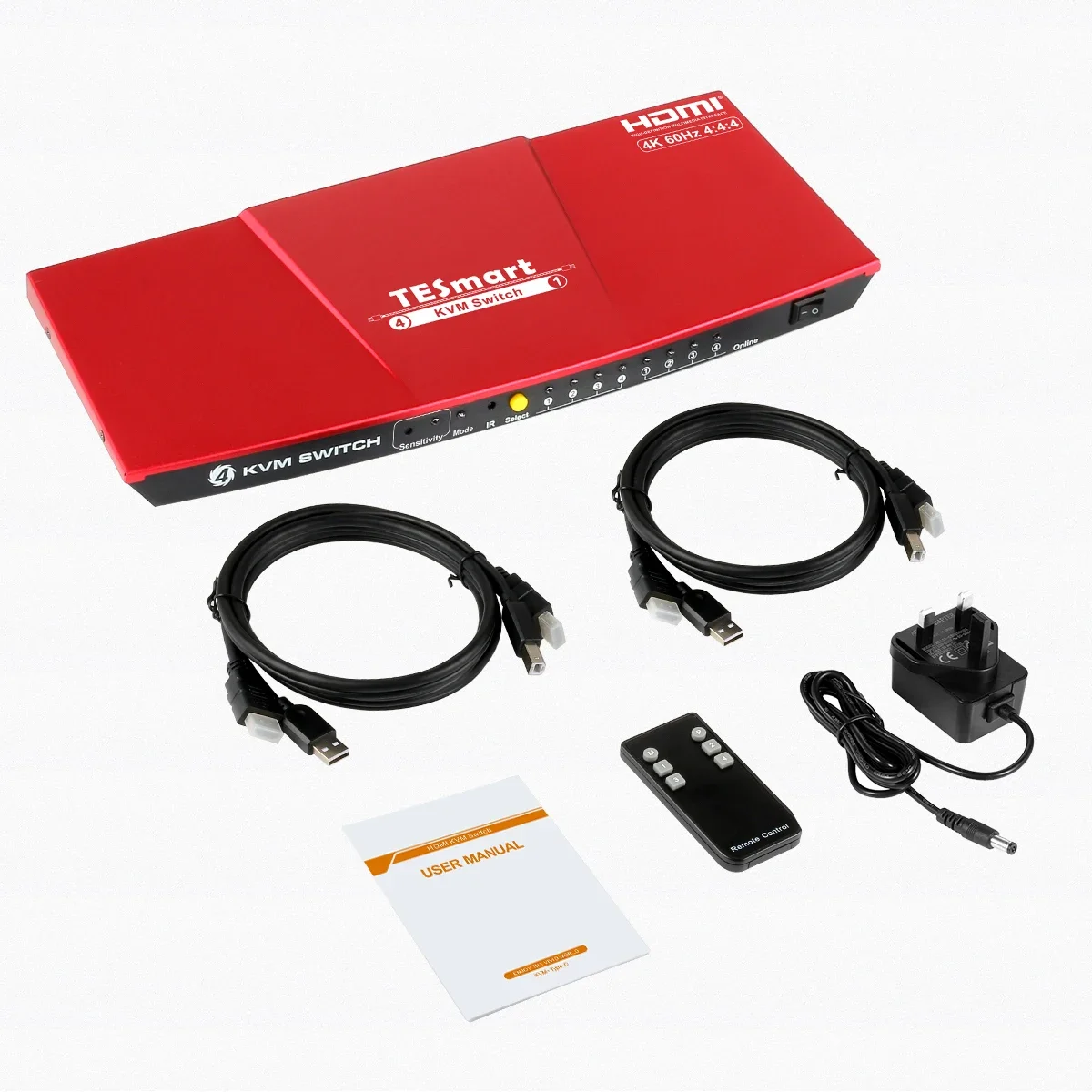 OEM HDMI USB C KVM Switch Input 3 HDMI + 1 Type-C Output With EDID Emulators 4K60Hz L/R Audio Output 4x1 KVM Switch