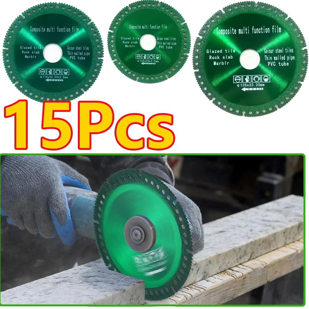 

15-1Pcs 100/115/125mm Diamond Saw Blade Cutting Disc Composite Multifunctional Cut Saw Blade Tile Rock Plate Marble Saw Blade