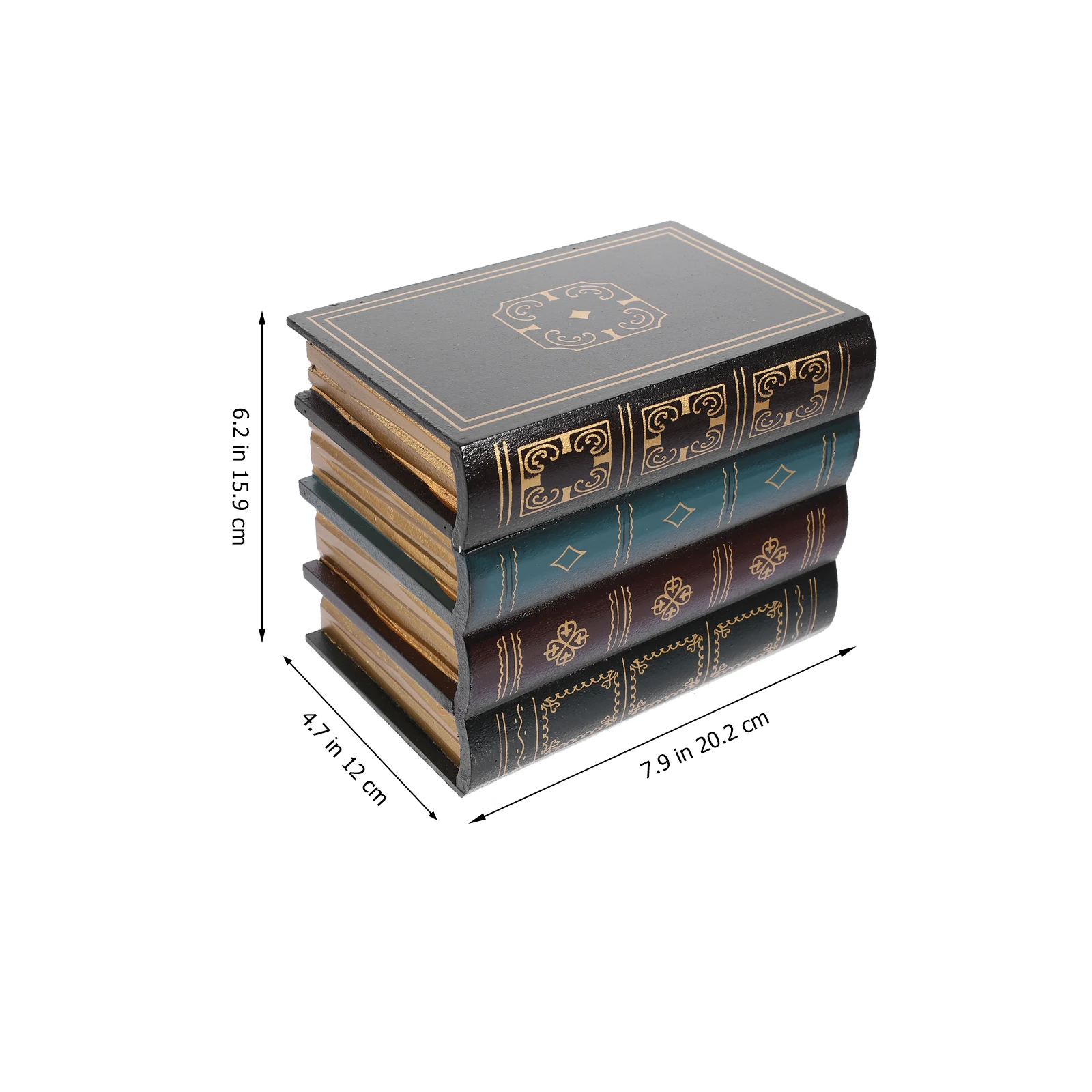 

2pcs Simulation Ornament Fake Book Decor Desktop Adorn For Home Office Coffee Shop Hotel Bedroom Living Room Wood