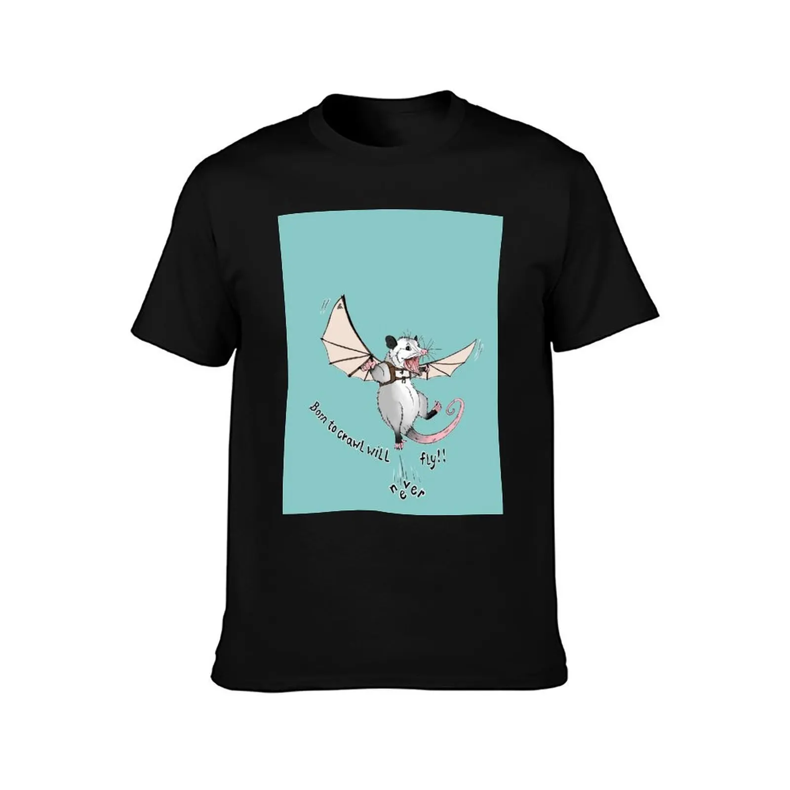 born to crawl will fly! T-Shirt blue archive anime tshirt men tshirt