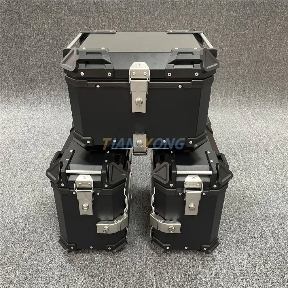 Tail Case Trunk Pack Left and Right Storage Rear Luggage Box 45L 65L Universal Motorcycle Waterproof Alloy Box High Quality