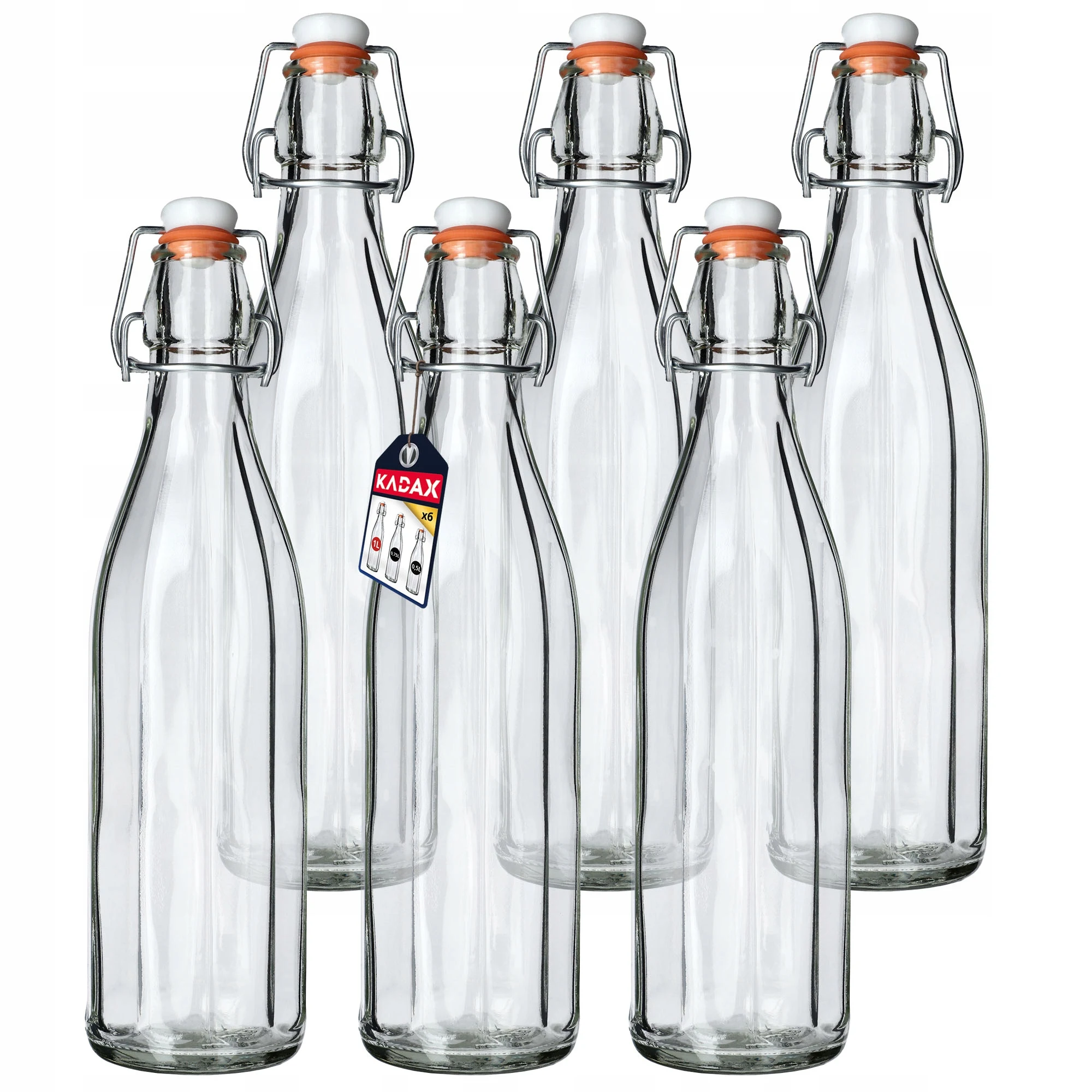KADAX bouteille en verre pour vin teinture jus liège 1L 6 pièces