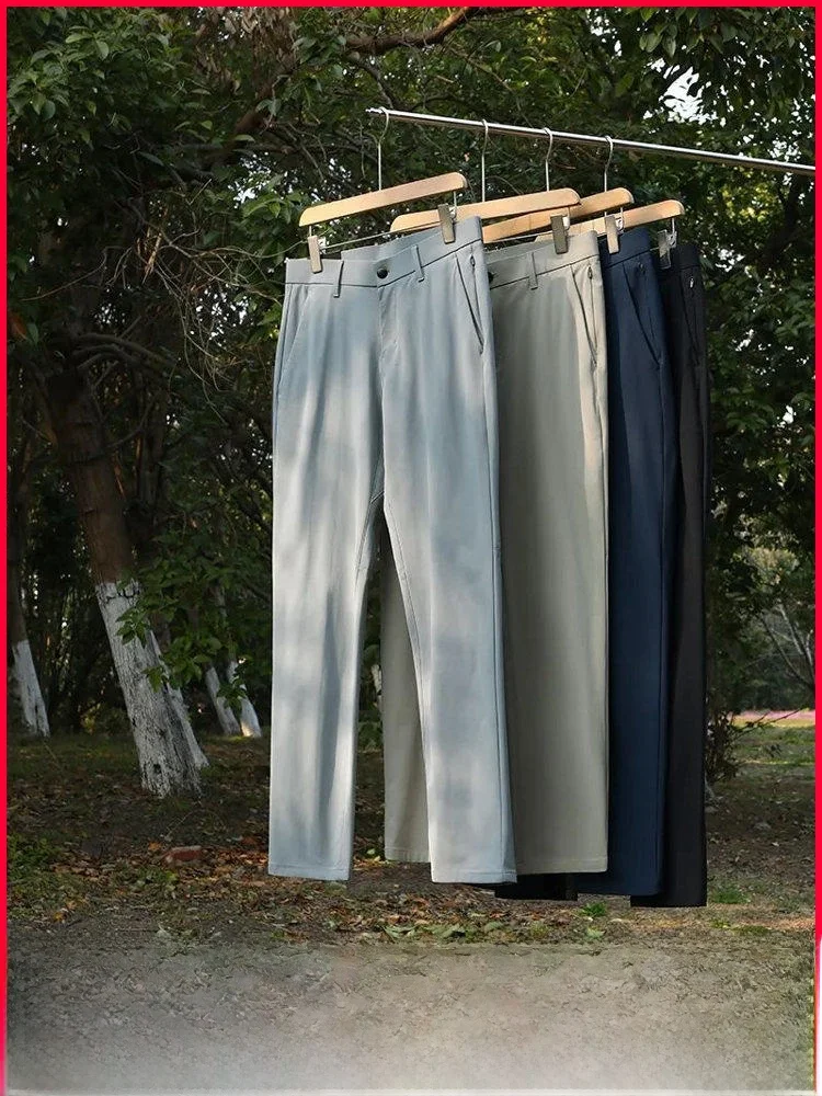 

Outdoor Men's Lightweight Spor Casual Pants Qui Dry Elastic Fabric Spring Faion Urban Sle Long Straight Leg Trousers