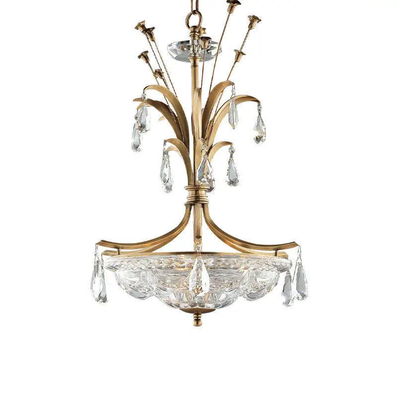 French light luxury crystal chandelier European court villa entrance study bedroom warm dining room