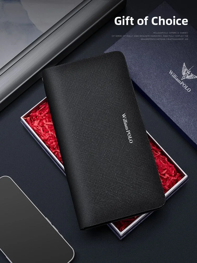 paulo-men's-long-leather-wallet-large-capacity-business-zipper-money-clip-handheld-bag-trendy-brand-calfskin-leather-wallet