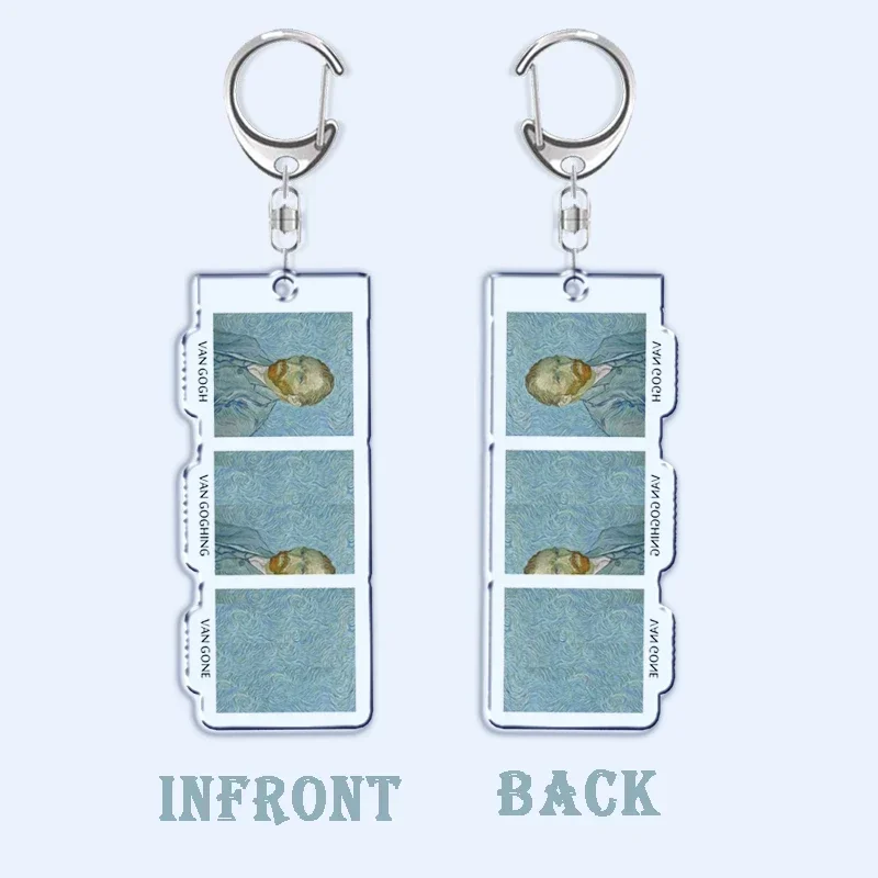 Impressionism Vincent Van Gogh ArtKeychain The Starry Night Sunflowers Key Chain for Accessories Bag Pendant Ring Jewelry Gifts