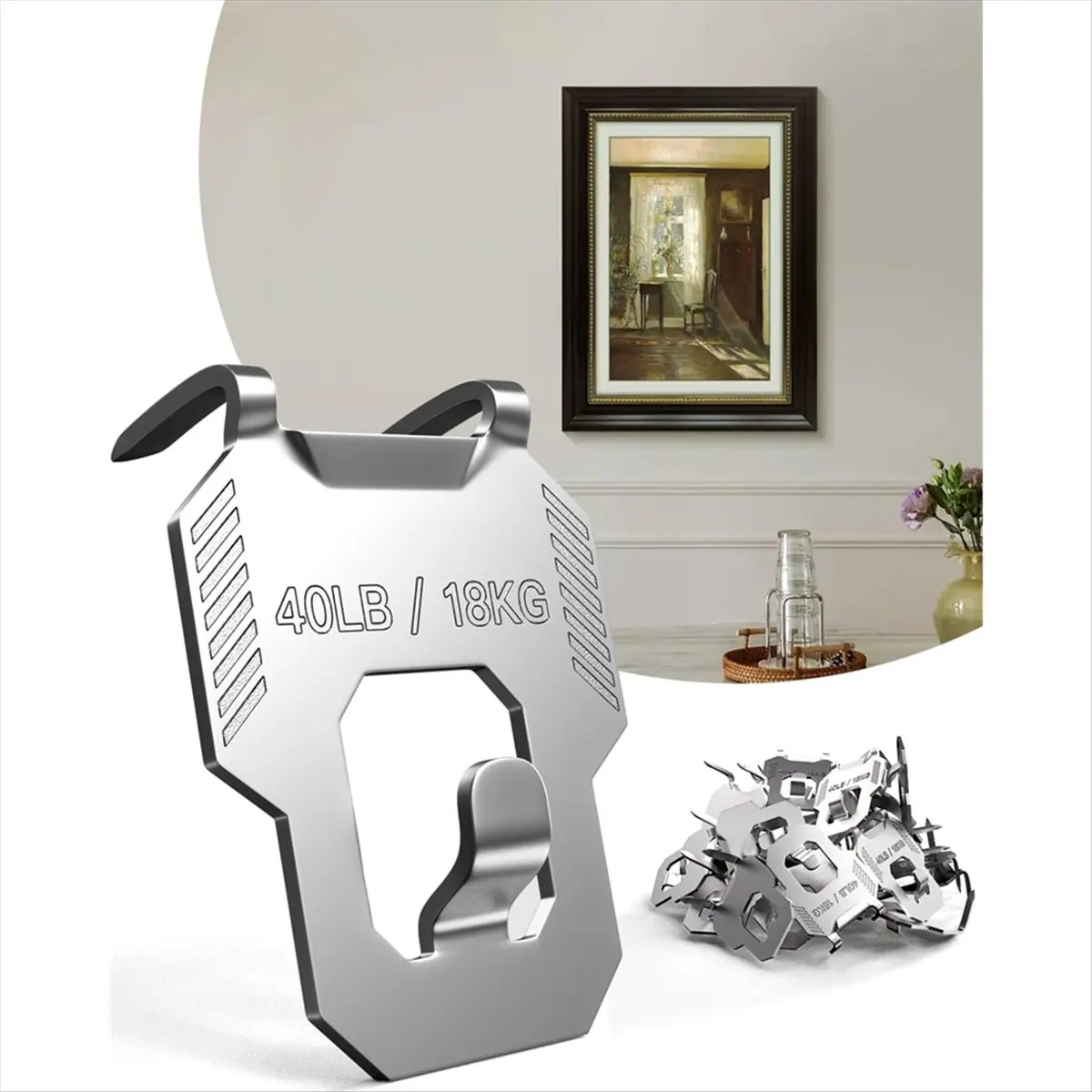 AA14 15Pcs Claw Drywall Picture Hanger: Wall Hooks for Hanging Picture Mirror Photo Poster Kit - for Room Decor Easy Tool