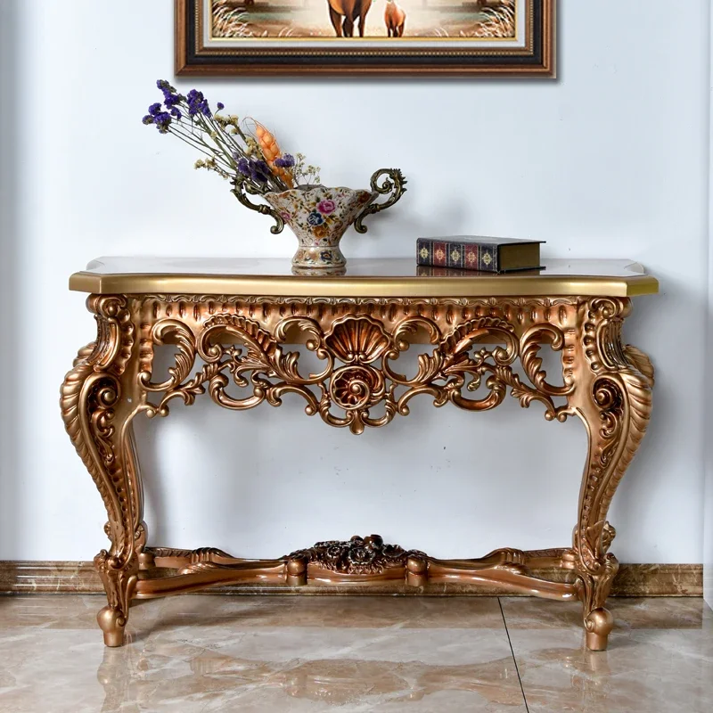 

Console Tables Wall Console Luxury Villa Living Room Side View Light Luxury Art Carving