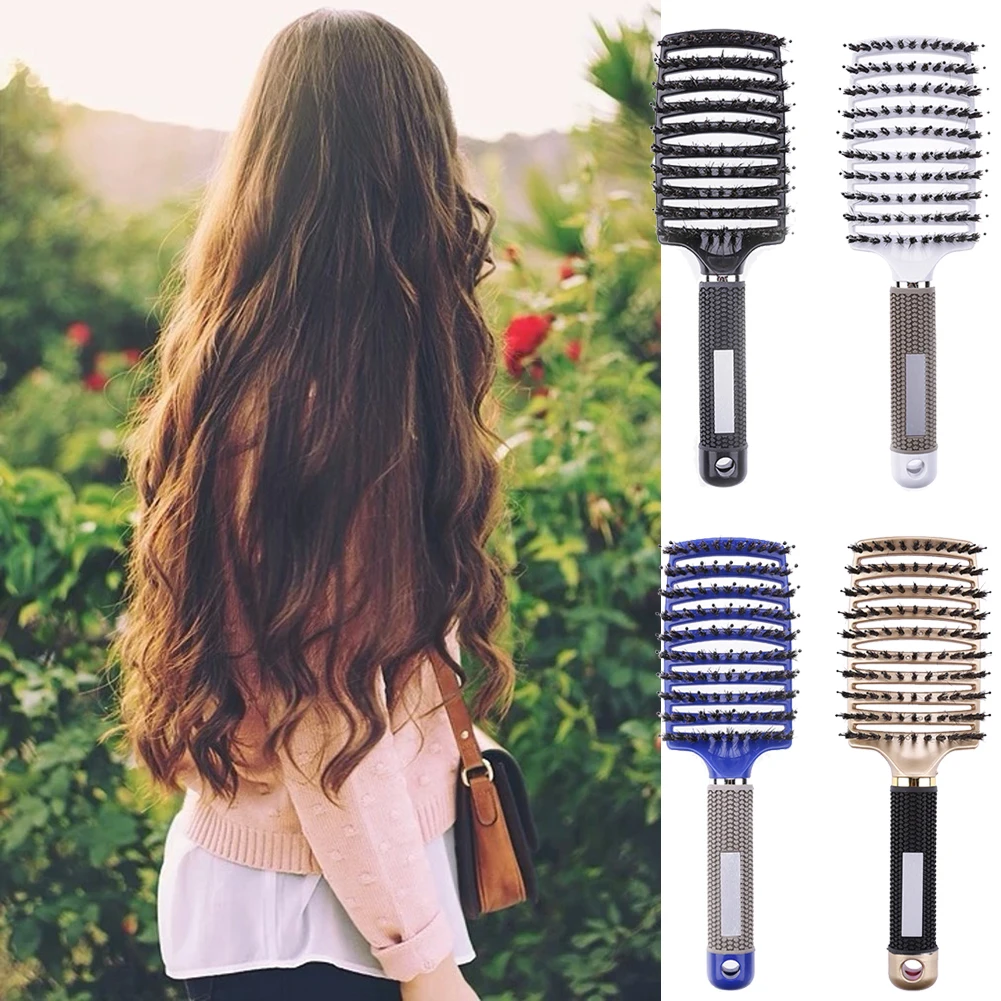 Anti Static Brush Anti-Hair Loss Scalp Massage Comb Resin Bristle Hairdressing Styling Tools Gentle Straighten for Hair Style