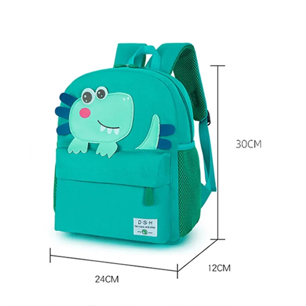 Cute Dinosaur Cartoon Bookbag para crianças, nome personalizado, Kindergarten Boys and Girls Backpack, 3-8 anos de idade, com nome bordado