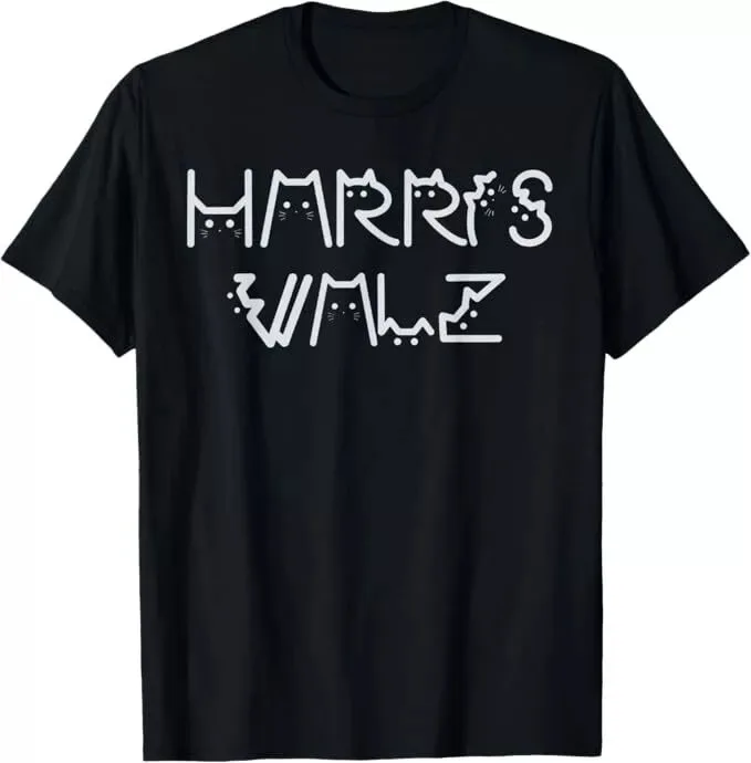 

Harris Waltz 2024 Election Funny Cat Kamala Harris Tim Walz Unisex T-Shirt