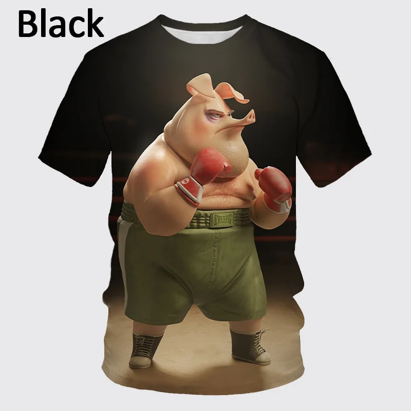 New Fashion Funny Animal Pig 3D Printed Men\'s Casual Short Sleeve T-shirt