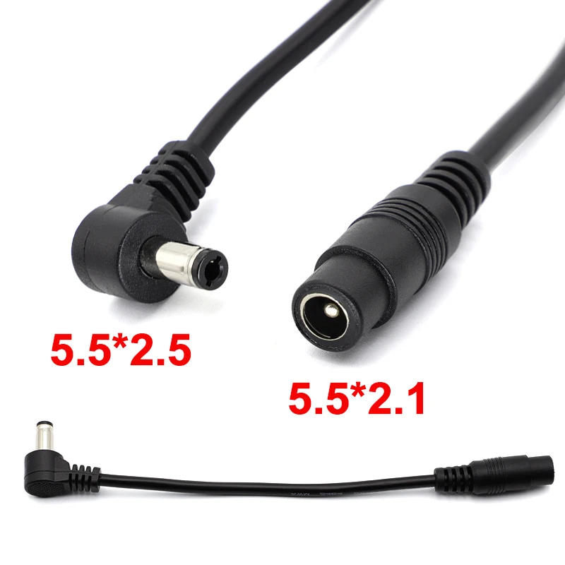 

2-10pcs 15cm High quality DC 5.5 x 2.5mm Male To 5.5 x 2.1mm Female DC Power Plug Cable Adapter Extension Cable Connector New