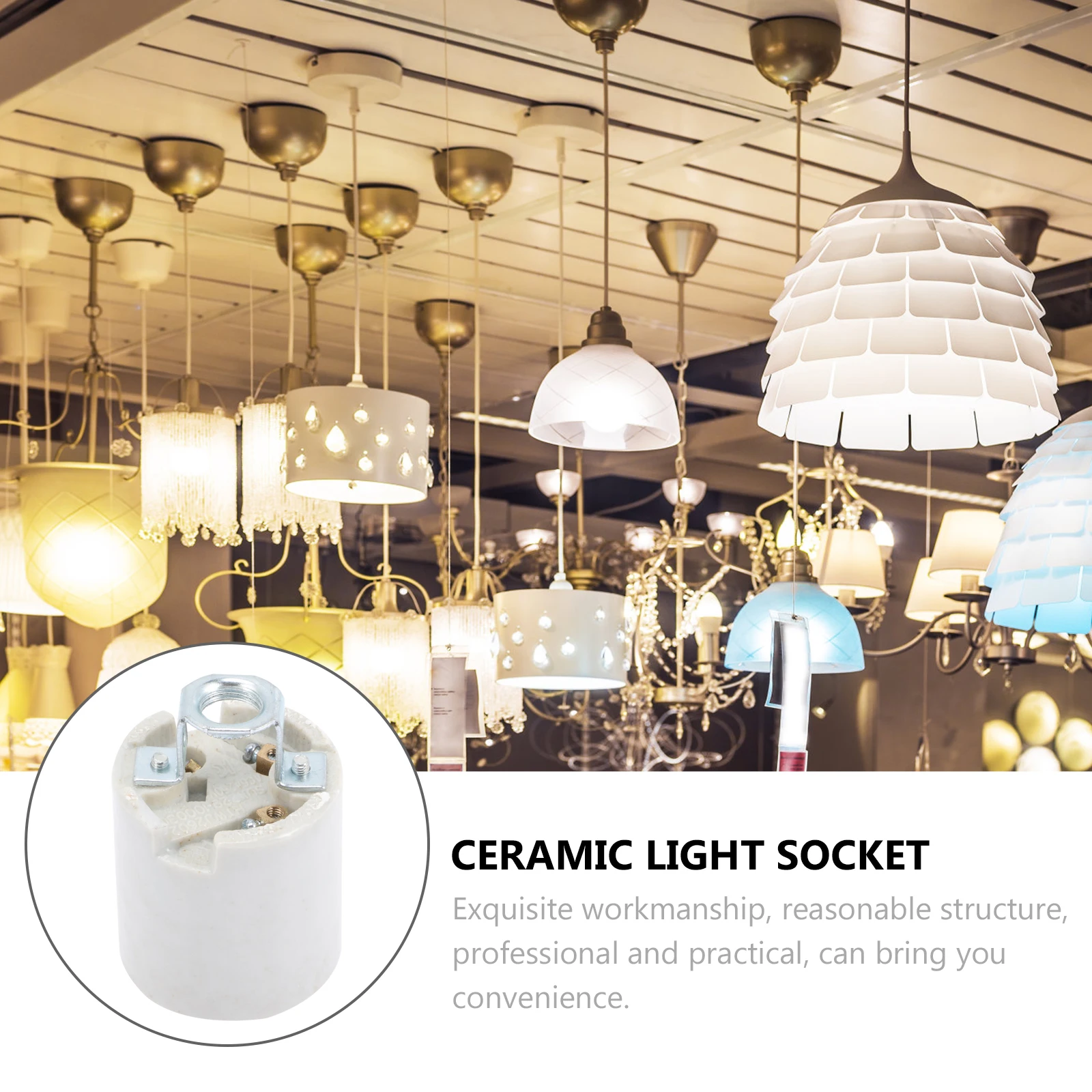 

4pcs E26 Screw Lamp Socket Light Bulb Holder Ceiling Wall Base Industrial Style Durable Ceramic Threaded Holder Compatible With
