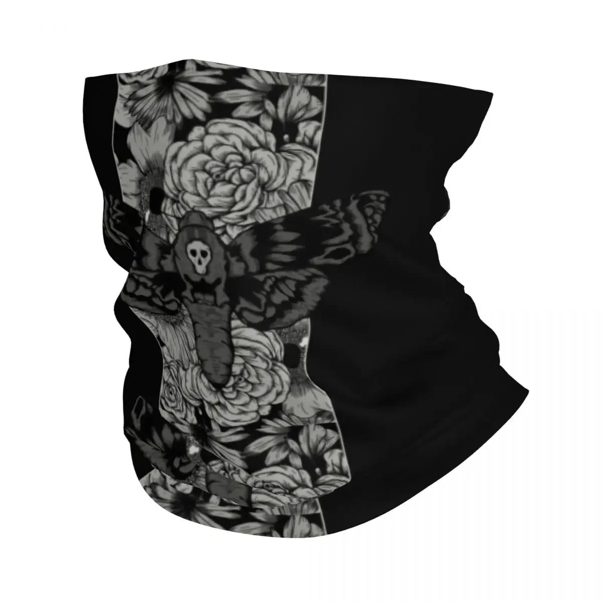 Death Moth Bandana Neck Warmer Women Men Winter Ski Tube Scarf Gaiter Skull Face Cover