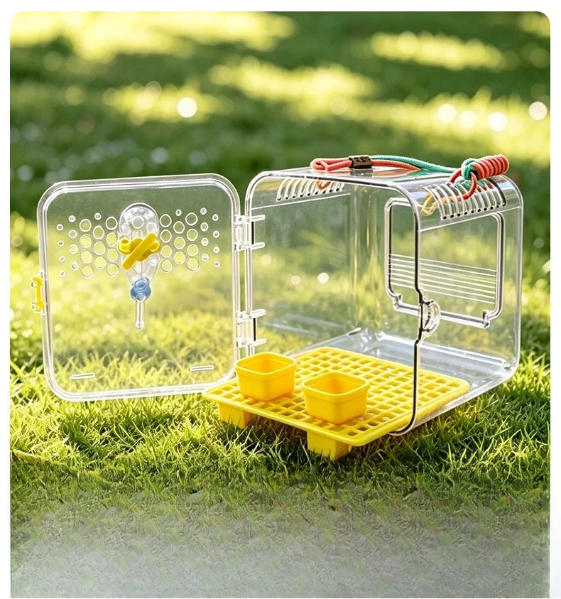 Parrot Travel Cage Portable Outdoor Carry Bag for Budgie Peony Viewing Handheld Bird Cage Bird Cage Cover Bird Cage Bird Hammock - view 4