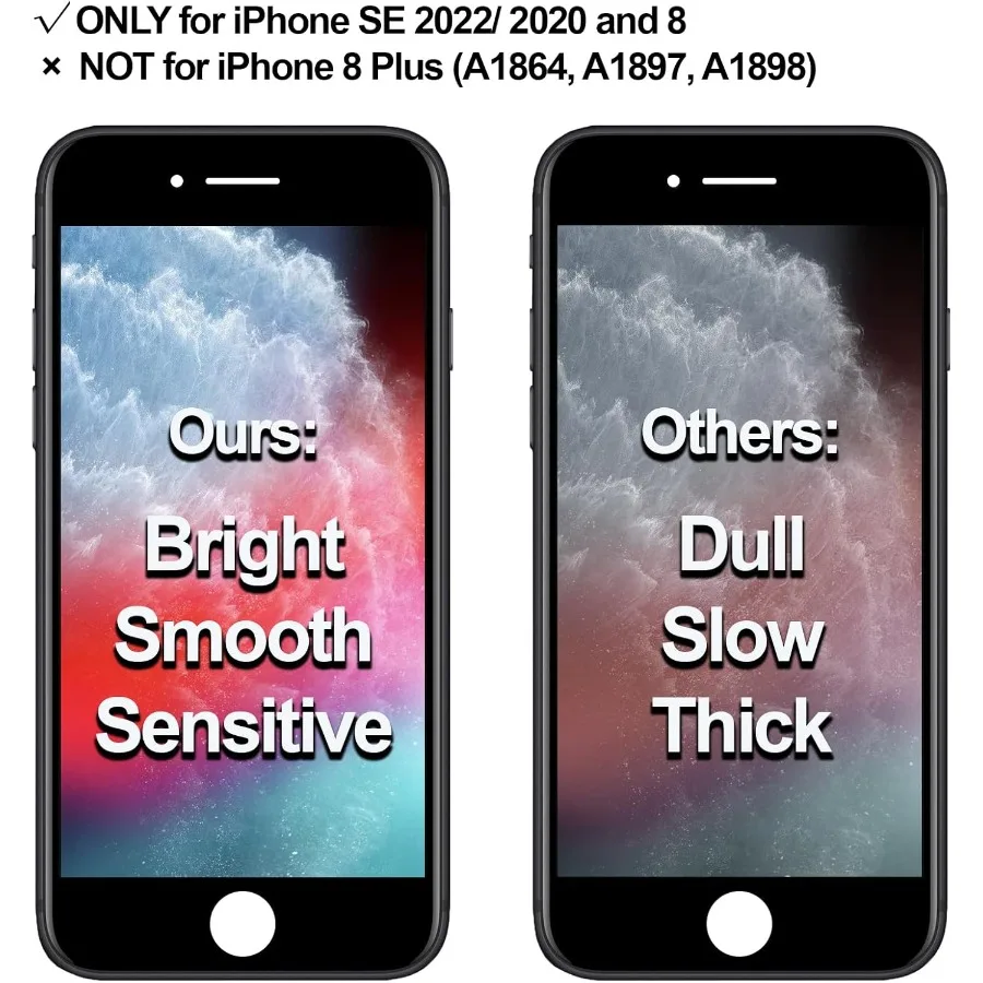 آيفون SE 2022 الجيل الثالث استبدال الشاشة الأسود 4.7 بوصة MrR.OMW آيفون 8 SE 2020 2nd شاشة الكريستال السائل اللمس الإطار Di #6