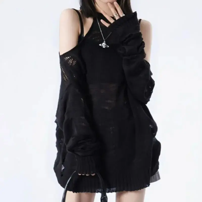 

Autumn Versatile Top ow oulder Knitted Subculture Y Women's Faion Spring ting Other Material 00% Knitted Sweater