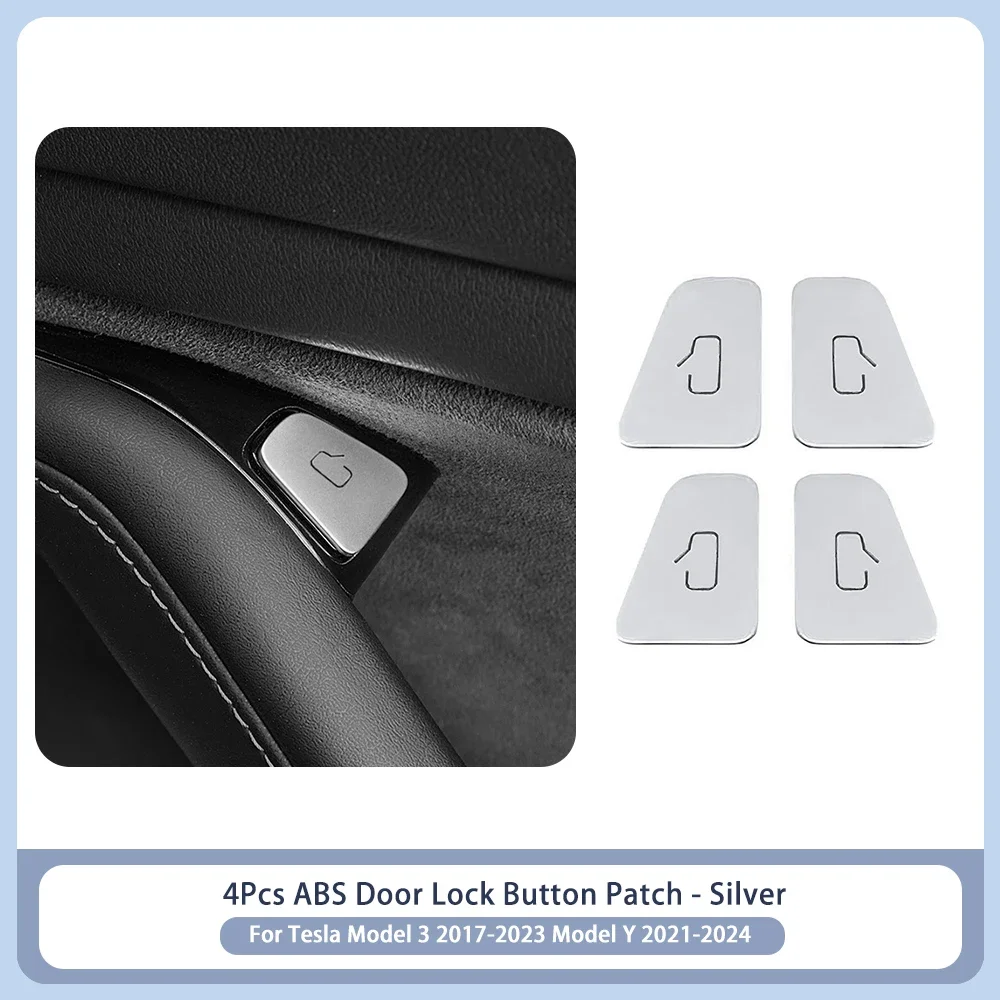 ل تسلا نموذج 3 2017-2023 نموذج Y 2021-2024 نافذة رفع زر ABS قفل الباب التبديل غطاء الكسوة التصحيح اكسسوارات السيارات الداخلية