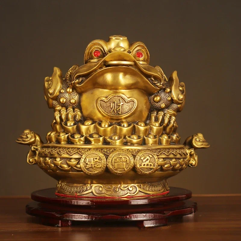 

Zhaocai, украшения для привлечения богатства, домашнее процветание, сокровище Trove, золото, вся медь, золотая жаба, украшения, украшения для гостиной