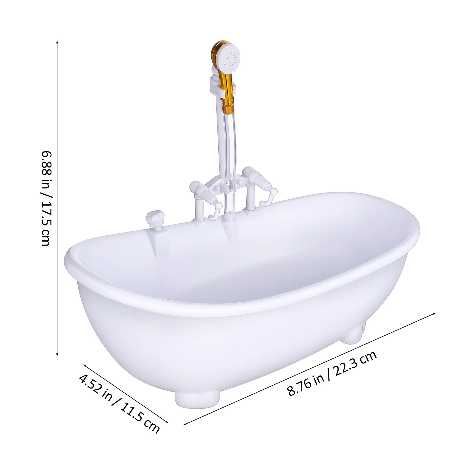 Bañera eléctrica con rociador de agua, Mini cubo de ducha de plástico blanco para niños, rociador operado, baño divertido con 5 Aaa