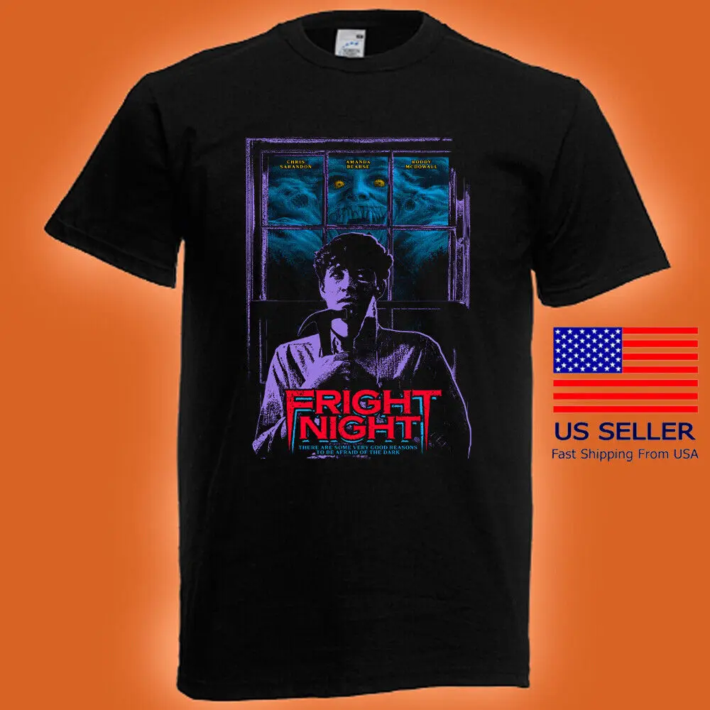 

Fright Night Horror Movie Men's Black T-shirt Size S to 5XL