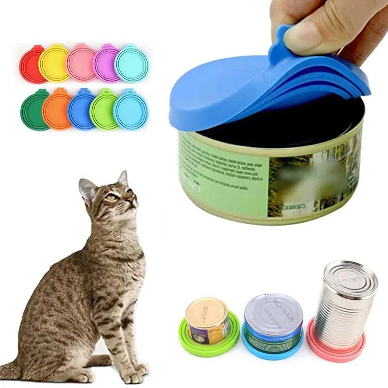 Pet Food Can Lid And Spoon Portable Dog And Cat Storage Can Sealing Lid Healthy Pet Supplies Pet Can Anti-Odor And Dust