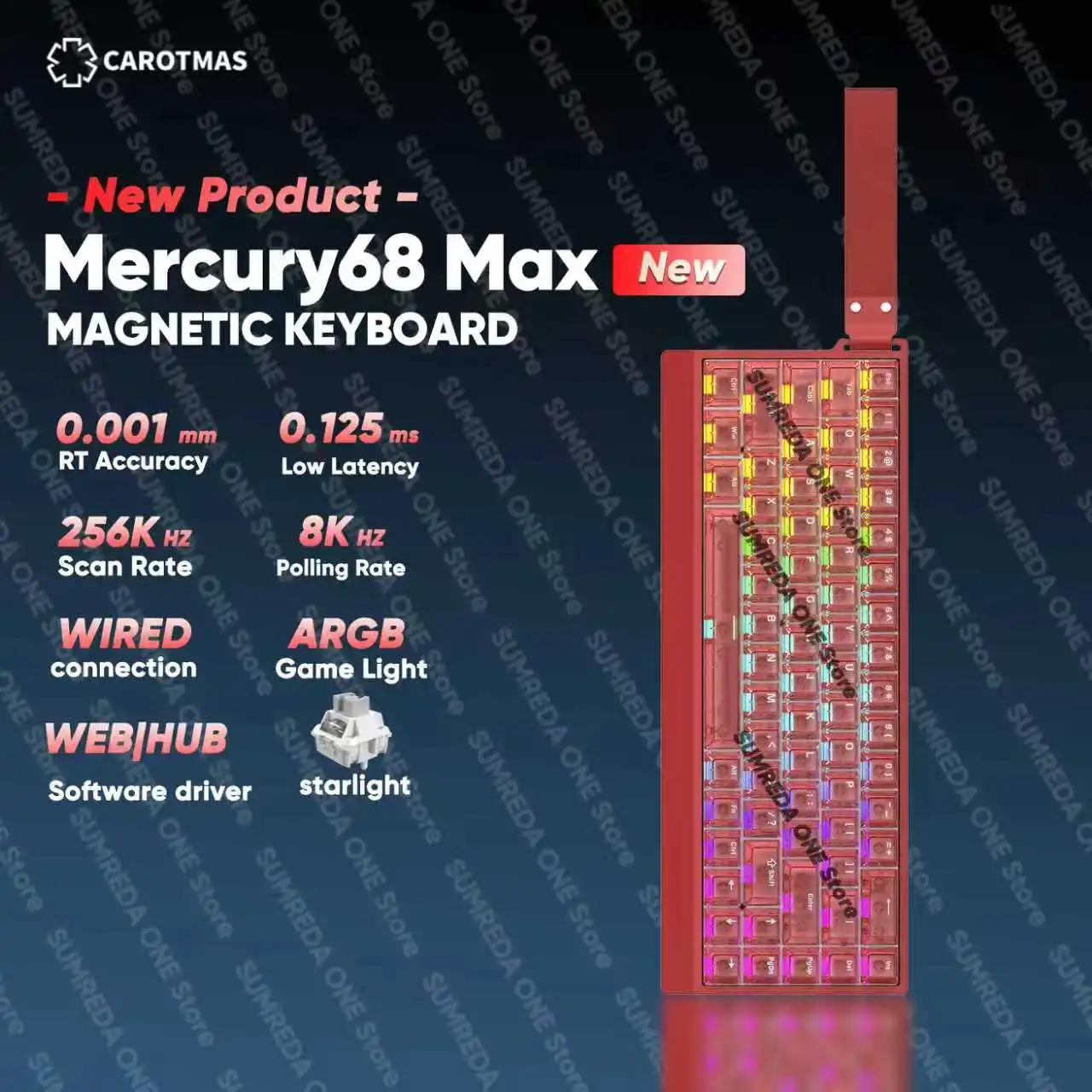 

NEW IROK Mercury68 MAX Rapid Trigge 0.001mm 8K Return 0.125ms Delay Gaming Magnetic Mechanical Keyboard PC Accessories For Gamer