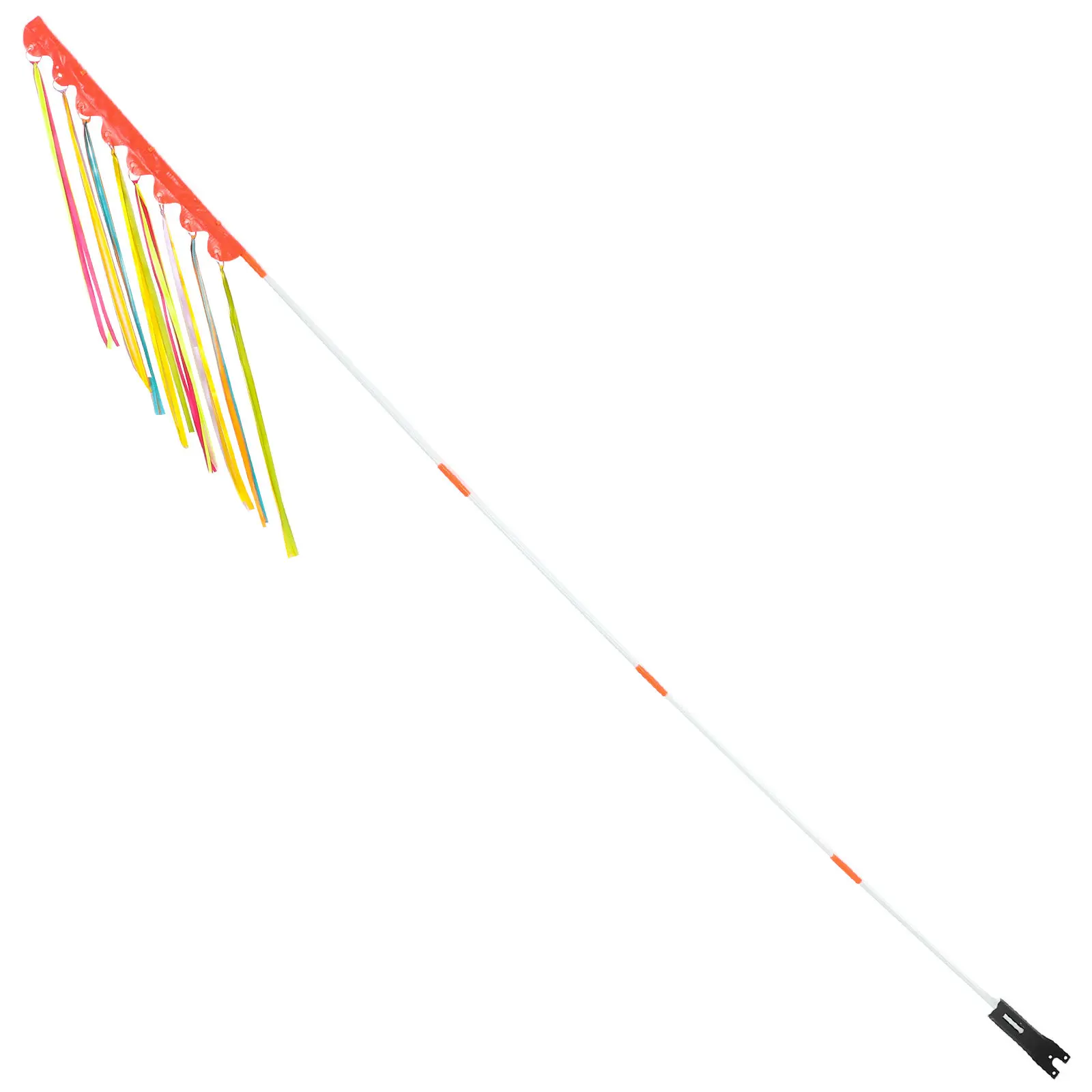 1Set Bike Safety Flag Set Fiberglass Pole Polyester Flag High Visibility Wavy Pattern for Cycling Commuting Family Outings