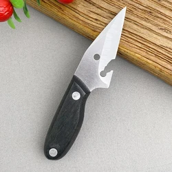 Solid Wood Handle Mini Fruit Knife, High Hardness Sharp Unpacking Knife With Bottle Opener, Portable Outdoor Barbecue Knife