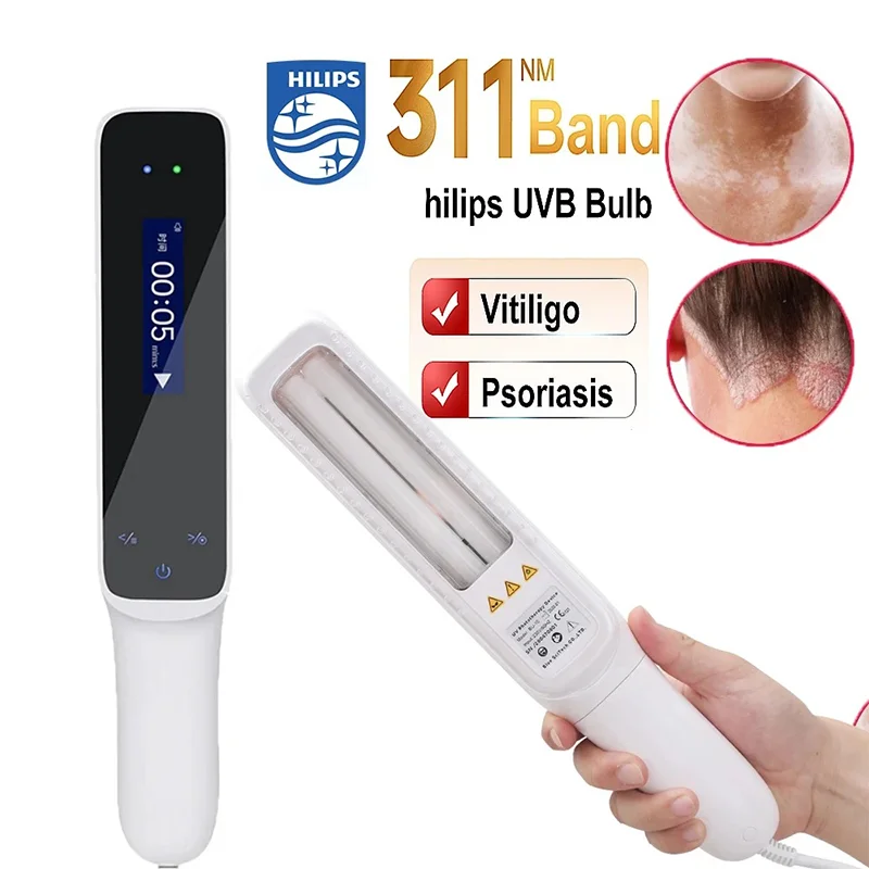 Casa Vitiligo Ultravioleta Fisioterapia Instrumento, Psoríase Therapy Device, White Spot Luz Tratamento, 308nm