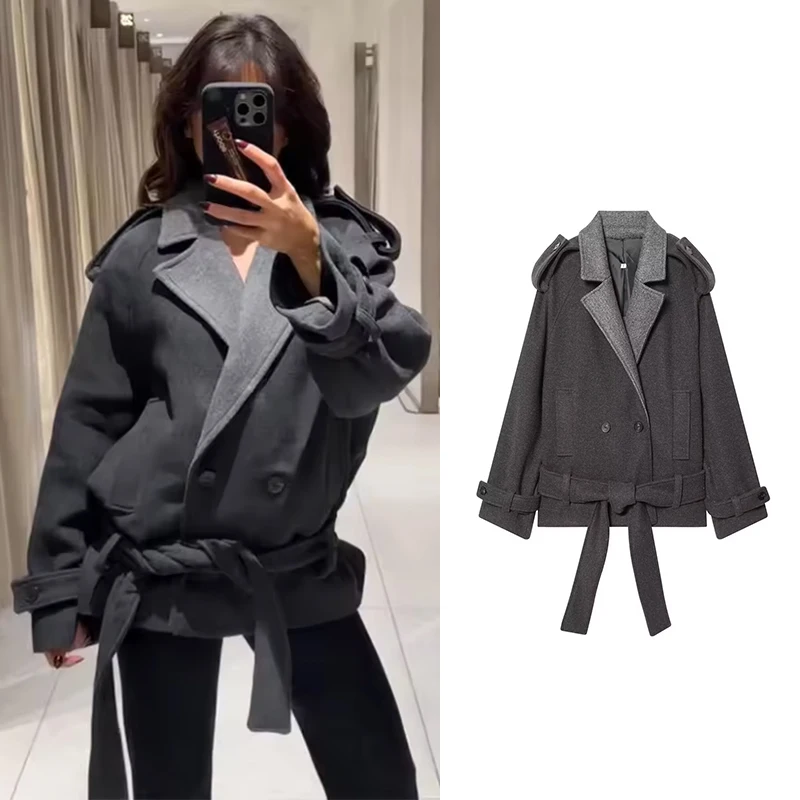 

Tidalyf 2026 New Winter Jackets Women's Fashion Loose V-neck Belt Elegant Women Warm Coats Chic Youth Travel Holiday Jackets