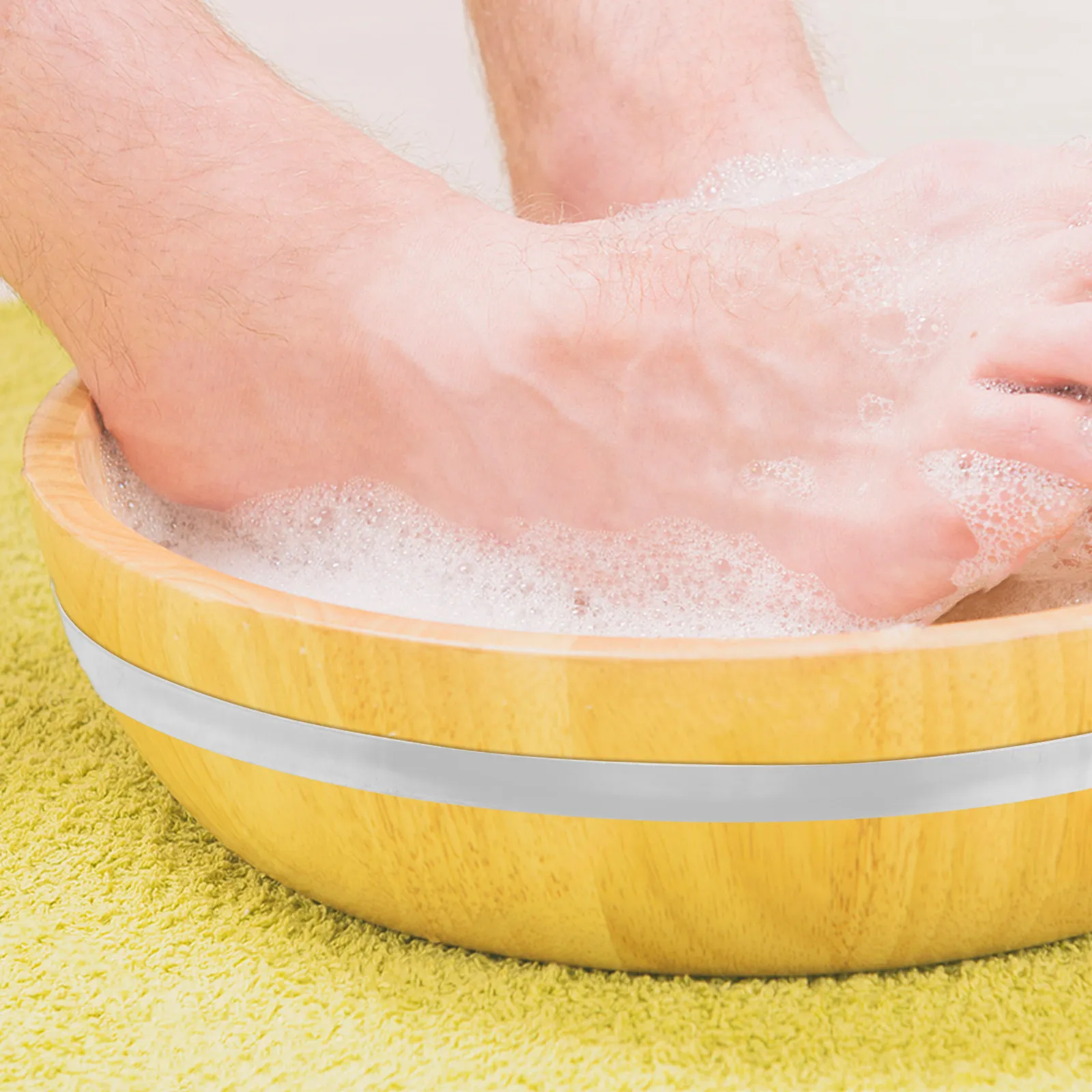 Foot Tub Retainer Hoop Premium Steel Ring for Foot Bath Buckets Tightening Stability Flat Mouth Design Home Spa Steamer Ring