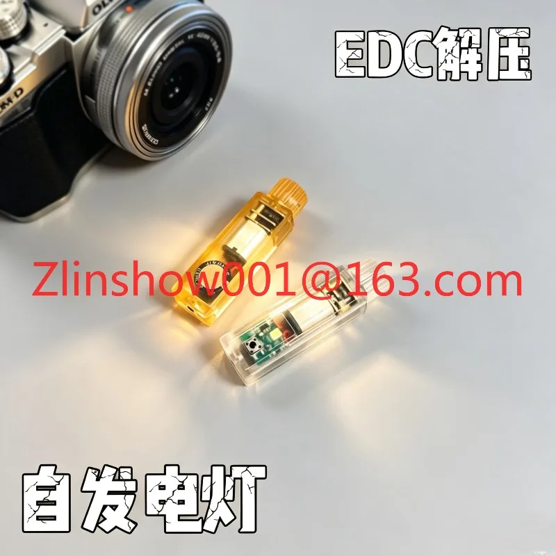 Hand twist spontaneous light mini toy decompression edc hand crank light pendant portable lighting outdoor survival