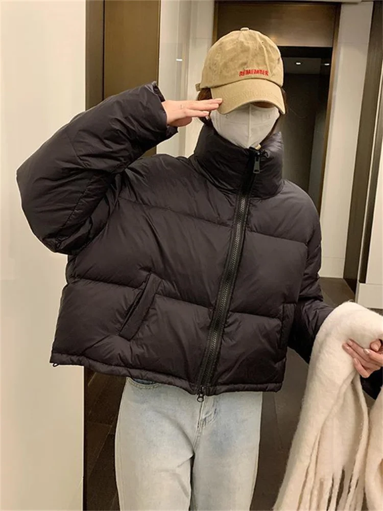 2024 New Fashion Vintage Long Sleeve Jackets Chic Casual Zippers Coat Thicken Warm Solid Parkas for Women Autumn Winter Parkas