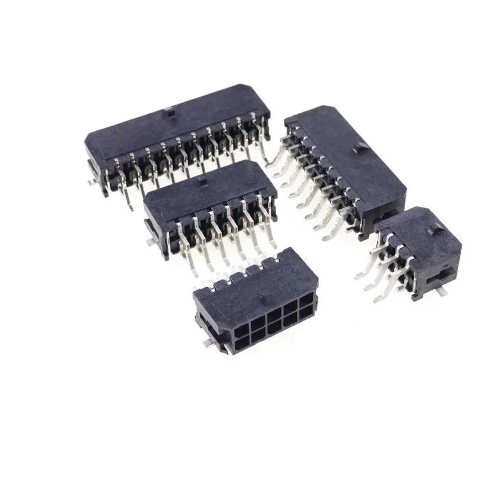 1000-100 pcs Micro-Fit Connector 3.0 mm Wafer Dual Row Circuits 4 6 8 10 12 14 16 18 20 22 24 Pin Right Angle SMT Solder TAB Tin