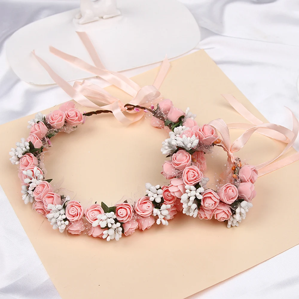 Fashion Flower Headband Wedding Headwear Lightweight Jewelry Color Retention Headdress for Banquet Wedding Dresses Skirts