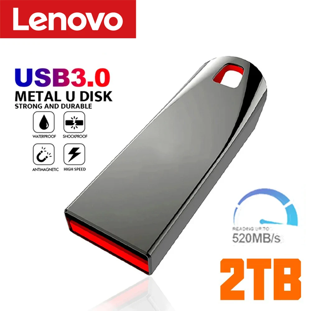 لينوفو ميموريا قرص فلاش USB 2 تيرا بايت USB 3.0 محركات أقراص فلاش معدنية عالية السرعة بندريف 1 تيرا بايت 512 جيجابايت 256 جيجابايت محرك أقراص USB محمول مقاوم للماء