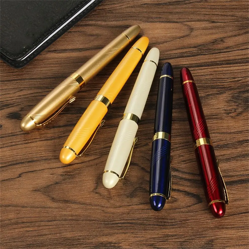 

Dazzle Blue Fountain Pen Smooth Writing 0.5mm Nib Inking Pens Handwriting Classic Style Metal Fountain Pen School Supplies