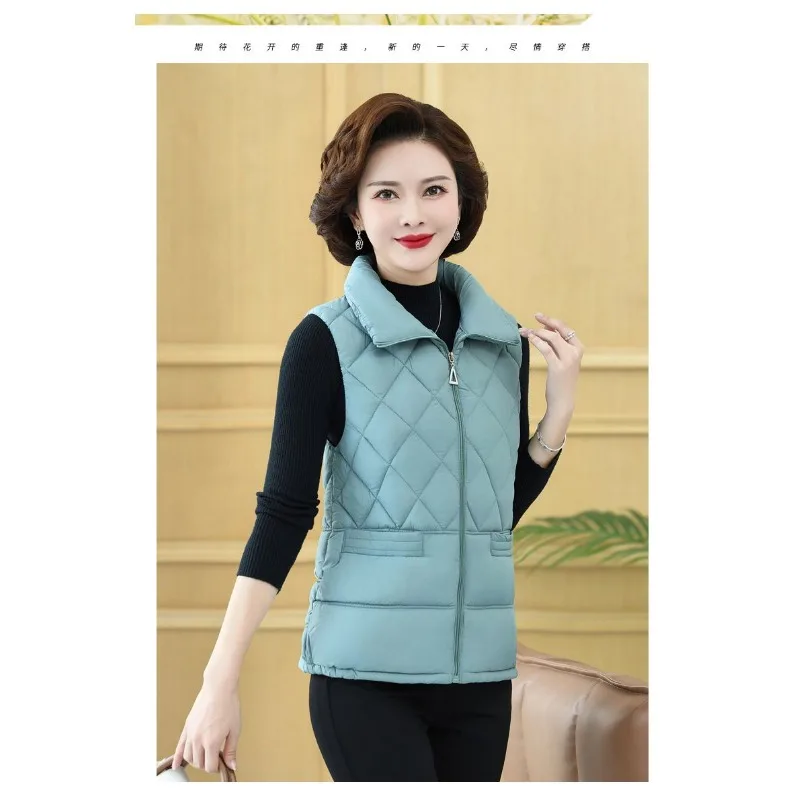 Gilet à la mode revers pause déjeuner gilet coton manteau automne et hiver gilet court polyvalent vers le bas coton gilet