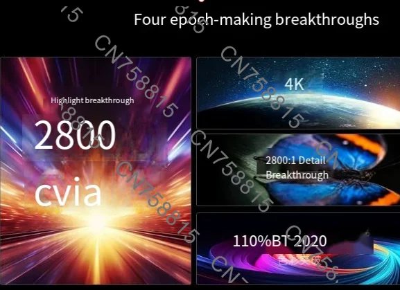 Three-Color MEMC  Laser Beamer 2800 CVIA lumens，O2 Ultra Projector Ultra Short Throw and 4K (3840 x 2160 ) view 4