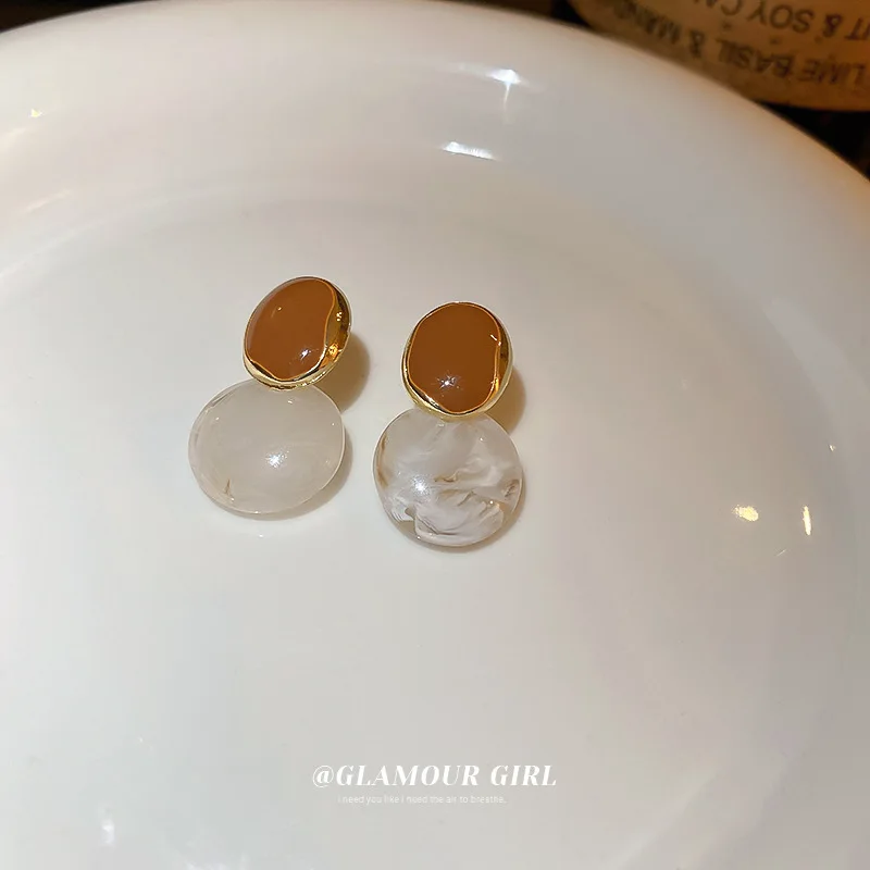 Natuurlijke Jade Steen Oorbellen Creatieve Unieke Chinese Eenvoudige Elegante Eenvoudige Vrouwen Oor Sieraden Oorbellen Kleding Accessoires Geschenken