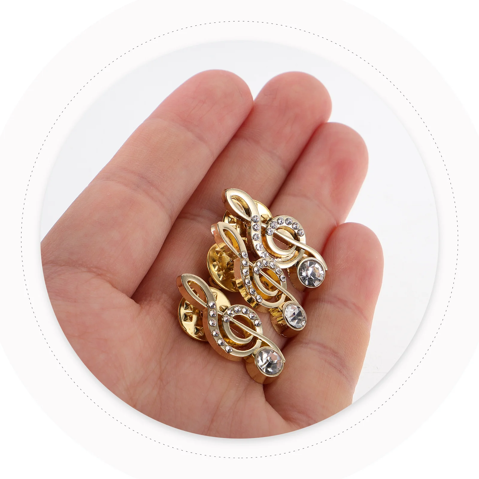 

8pcs Rhinestone Music Note Brooch Artistic Musical Symbol Pin Korean Fashion Dress Brooch For Women Suit Scarf Jacket Accessory