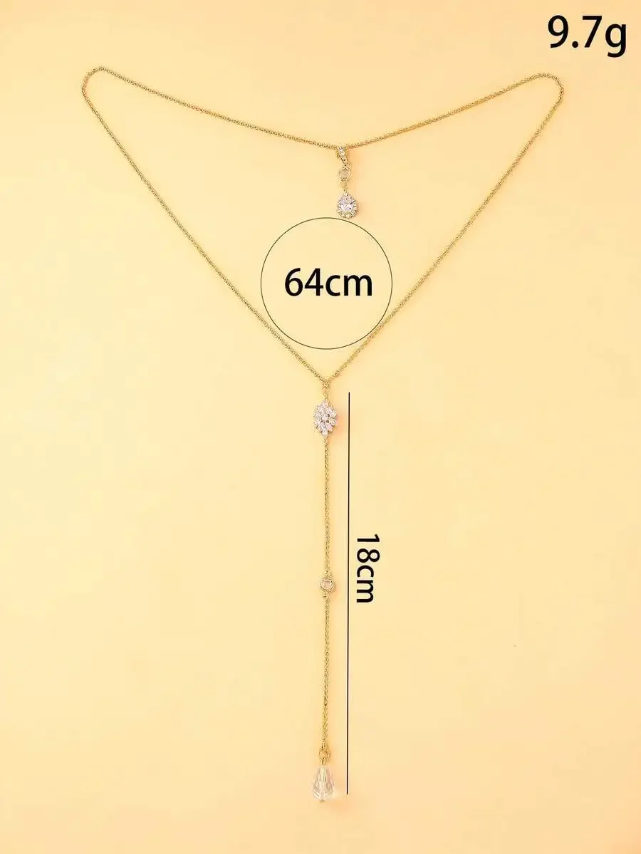 

Water Drop Body Chain For Women Tassel Lariat Necklace