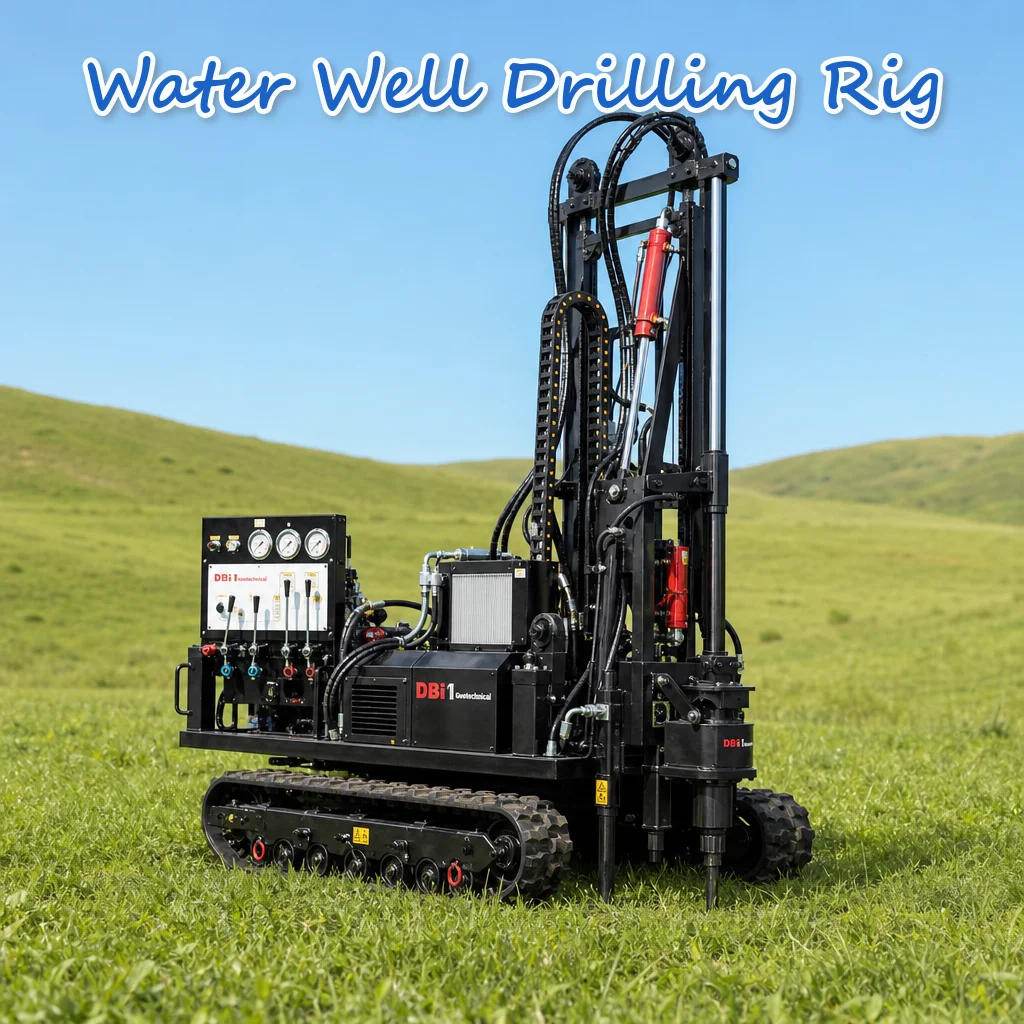 Customized Water Well Drilling Rig Full Hydraulic Diesel Motor Driven 22HP to 35HP Drive Wheeled Handy Size Strong Output