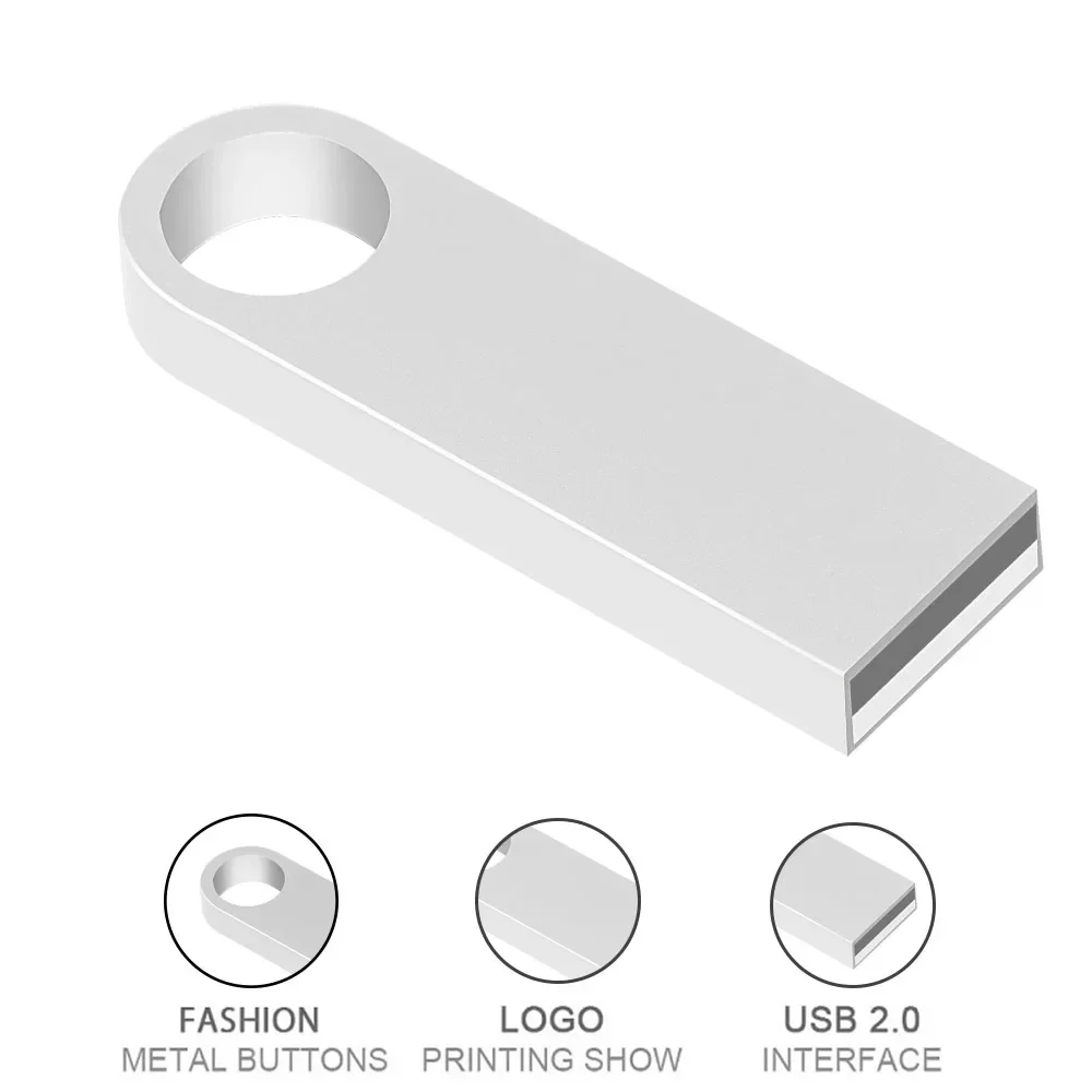 50 Stuks Gratis Aangepaste Logo Usb Flash Drive 4Gb 8Gb 2.0 High Speed Pen Drive 16Gb 32Gb 64Gb 128Gb Pendrive Metal Usb Sticks Met Sleutel