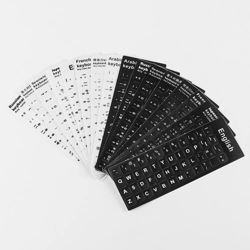 Multi Language Keyboard Stickers Spanish/English/Russian/Deutsch/Arabic/Italian/Japanese Letter Alphabet Layout Laptop Keyboard