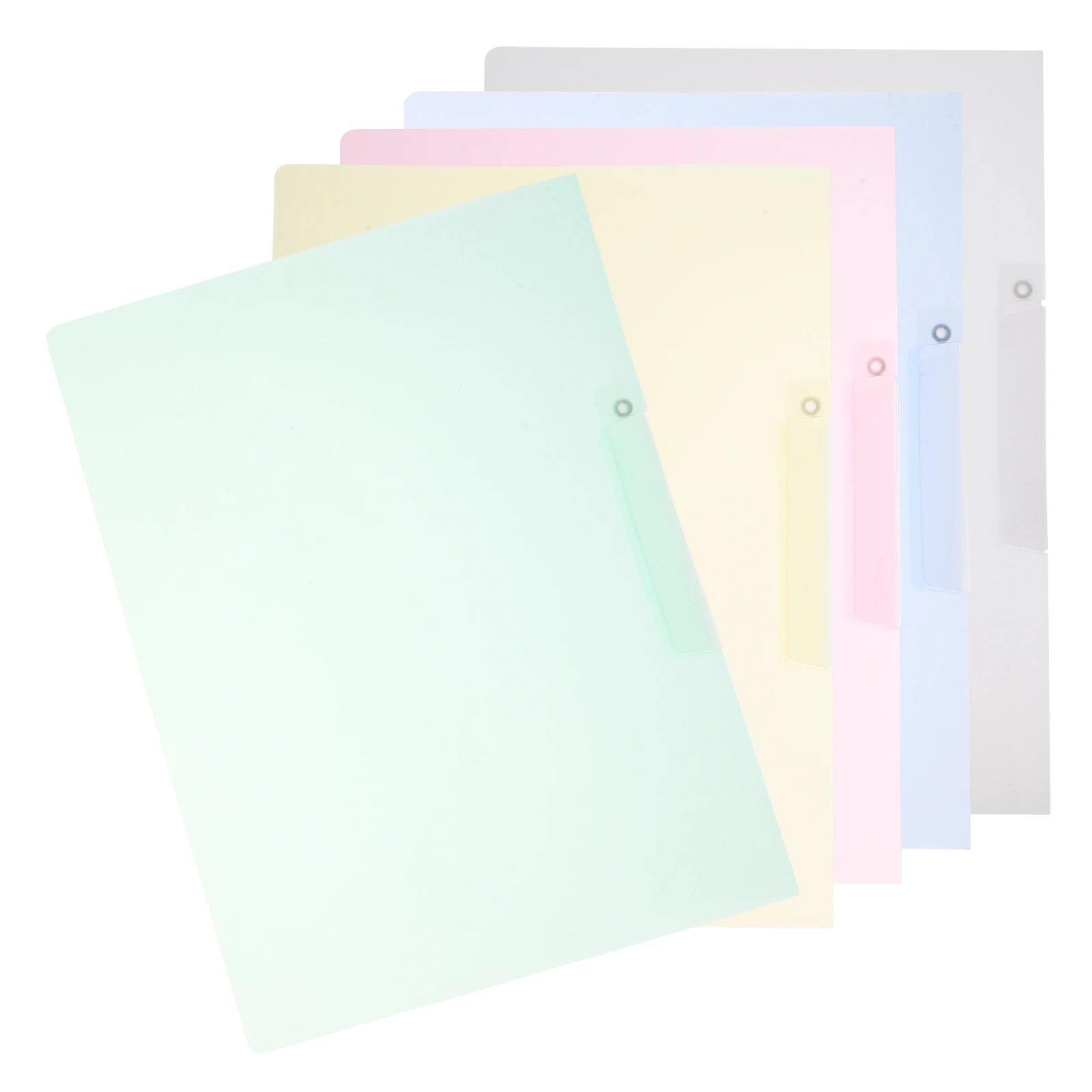 

5 Pcs A4 Folder With Clips Folders Plastic Document Holder Recyclable Transparent Binder Work Lever Clips Resume Covers