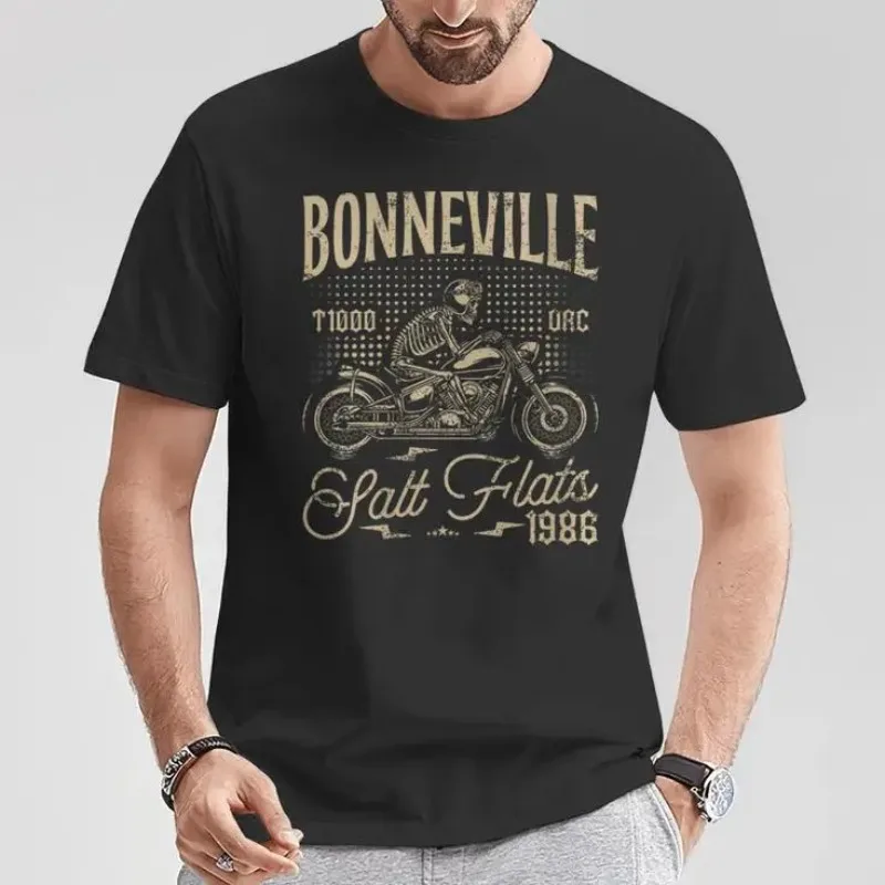 

Bonneville Salt Flats Motorcycle Racing Biker Birthday 1986 T-Shirt 100% Cotton O-Neck T Shirt Short Sleeve Casual Tshirt Tees